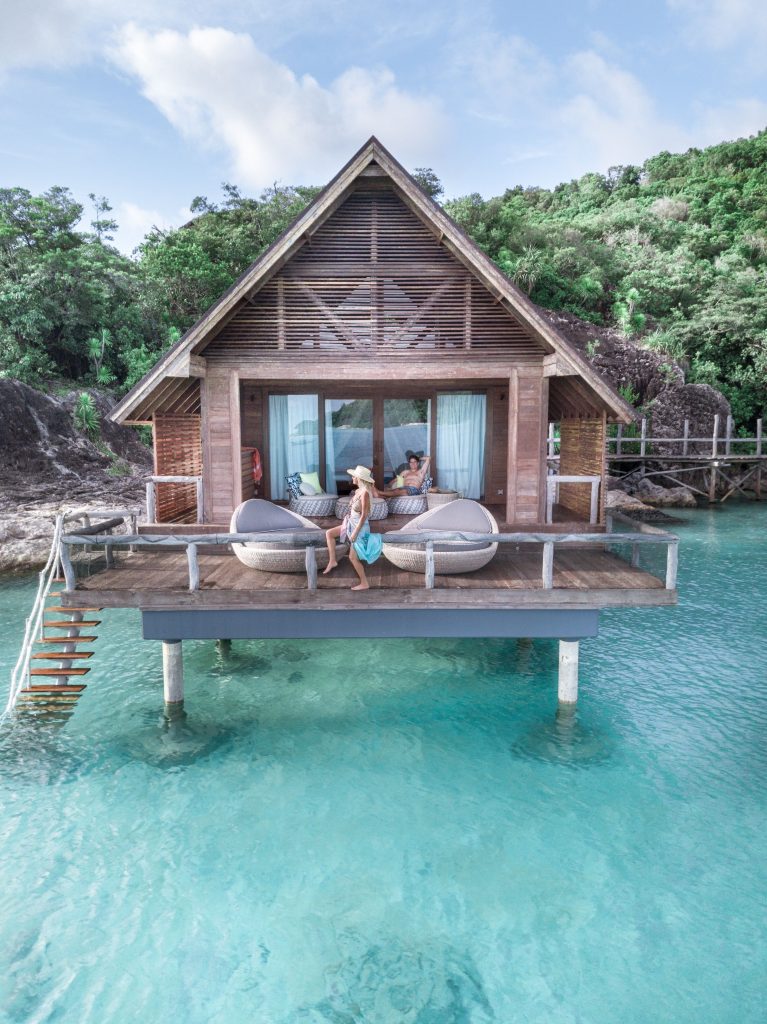 Overwater hotel room in Indonesia